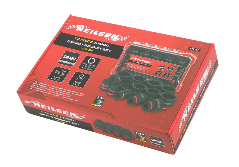 CT7113 - 13pc Jumbo Impact Socket Set 1/2"DR 24-38mm