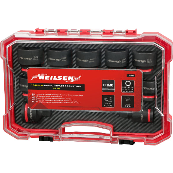 CT7113 - 13pc Jumbo Impact Socket Set 1/2"DR 24-38mm