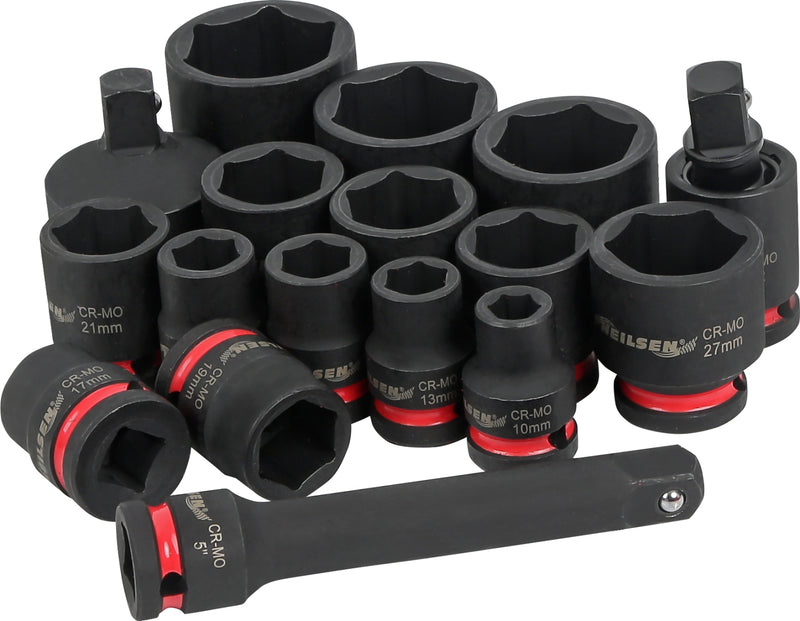 CT7114 - 17pc Impact Socket Set 1/2"DR 10-34mm