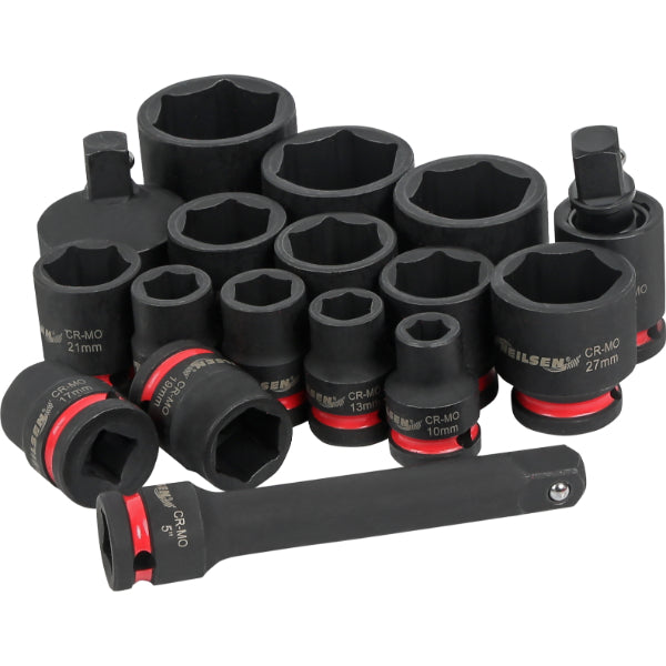 CT7114 - 17pc Impact Socket Set 1/2"DR 10-34mm