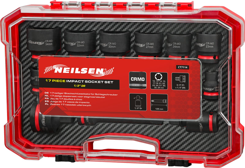CT7114 - 17pc Impact Socket Set 1/2"DR 10-34mm