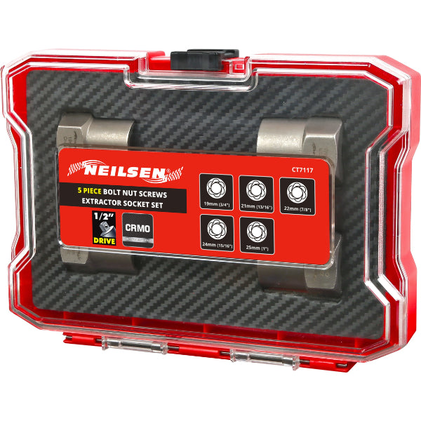 CT7117 - 5pc Bolt Nut Screws Extractor Socket Set — Neilsen Tools