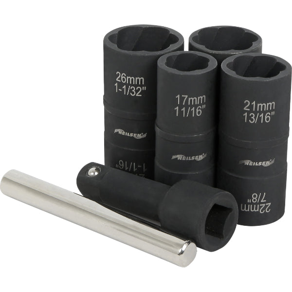 CT7119 - 6pc Double Sided Lug Nut Extractor Set