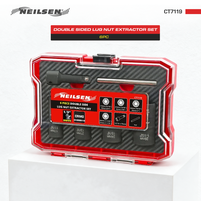 CT7119 - 6pc Double Sided Lug Nut Extractor Set