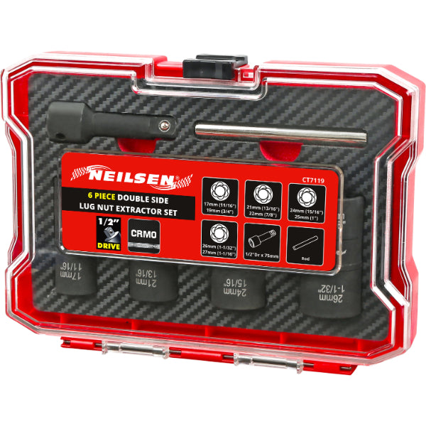 CT7119 - 6pc Double Sided Lug Nut Extractor Set