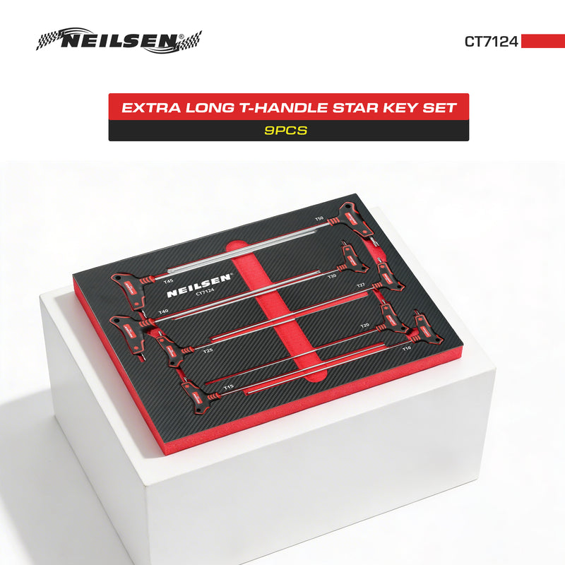 CT7124 - 9pc Extra Long T Handle Star Key Set