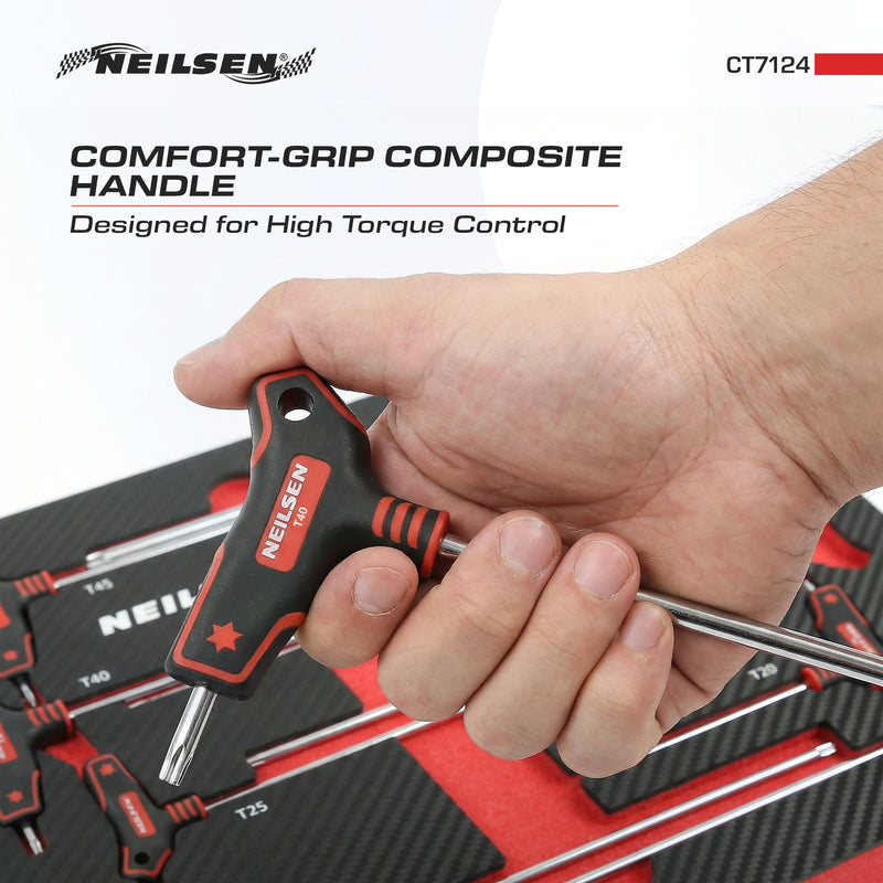 CT7124 - 9pc Extra Long T Handle Star Key Set