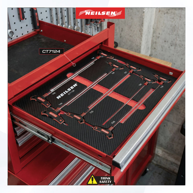 CT7124 - 9pc Extra Long T Handle Star Key Set