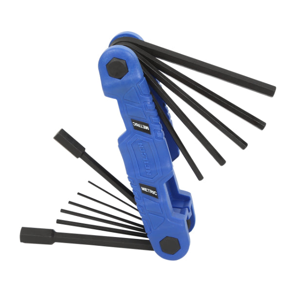 CT7126 - Heavy Duty Folding Hex Key Set 12-key metric sizes :1.5-12mm