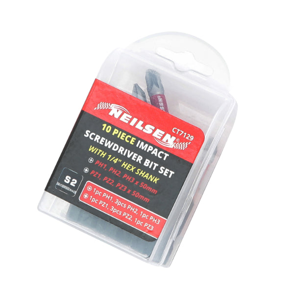 CT7129 - 10pc Impact Screwdriver Bit Set 50mm