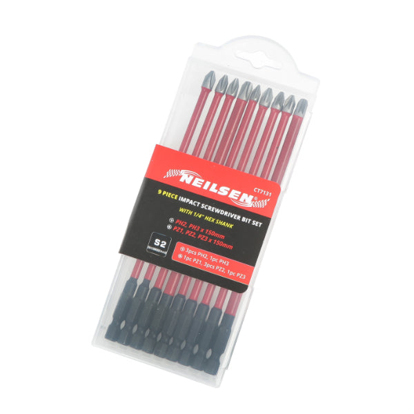 CT7131 - 9pc Impact Screwdriver Bit Set 150mm L