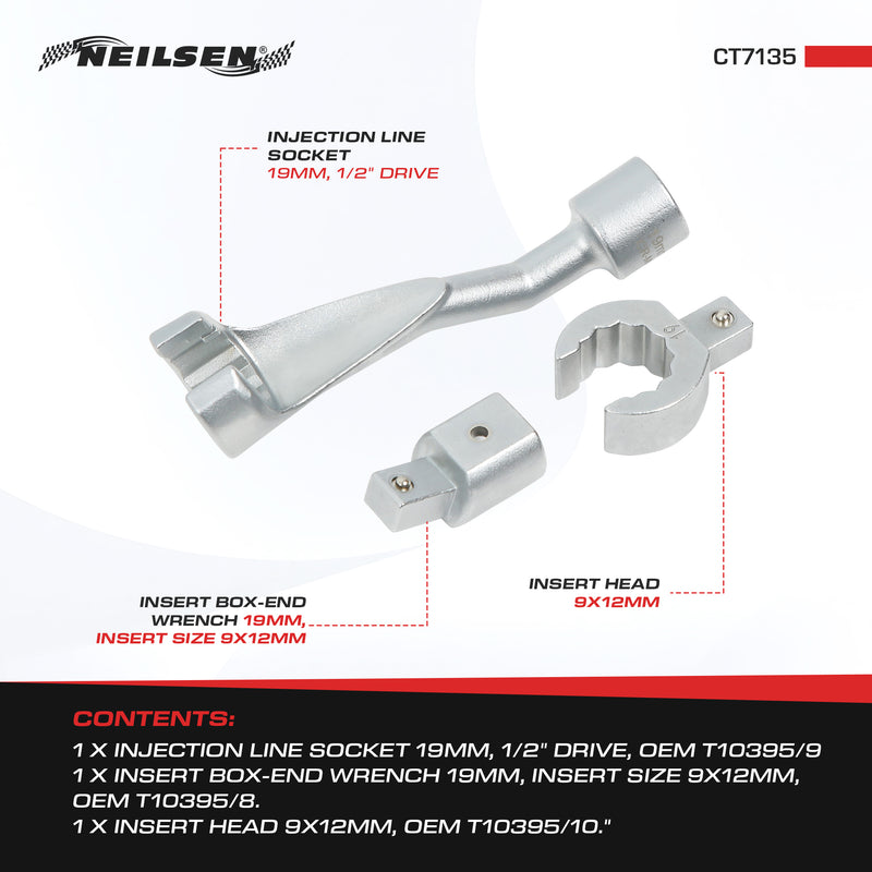 CT7135 - 3pc Exhaust Gas Temperature Sensor Tool Set 19mm For VAG