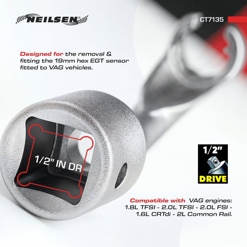 CT7135 - 3pc Exhaust Gas Temperature Sensor Tool Set 19mm For VAG