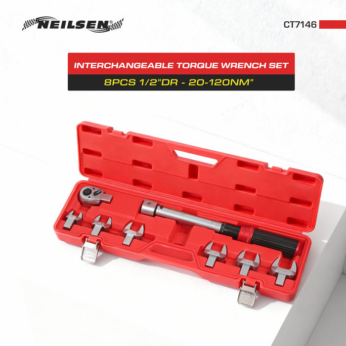 CT7146 - 8pc 3/8 Drive  Interchangeable Torque Wrench Set