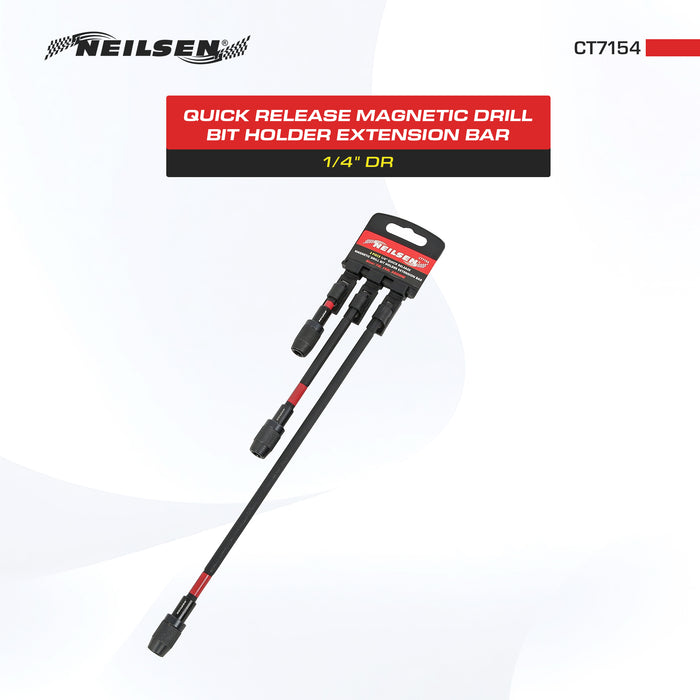 CT7154 - 3pc 1/4 Inch Quick Release Magnetic Drill Bit Holder Extension Bar