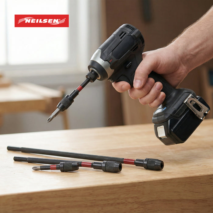 CT7154 - 3pc 1/4 Inch Quick Release Magnetic Drill Bit Holder Extension Bar