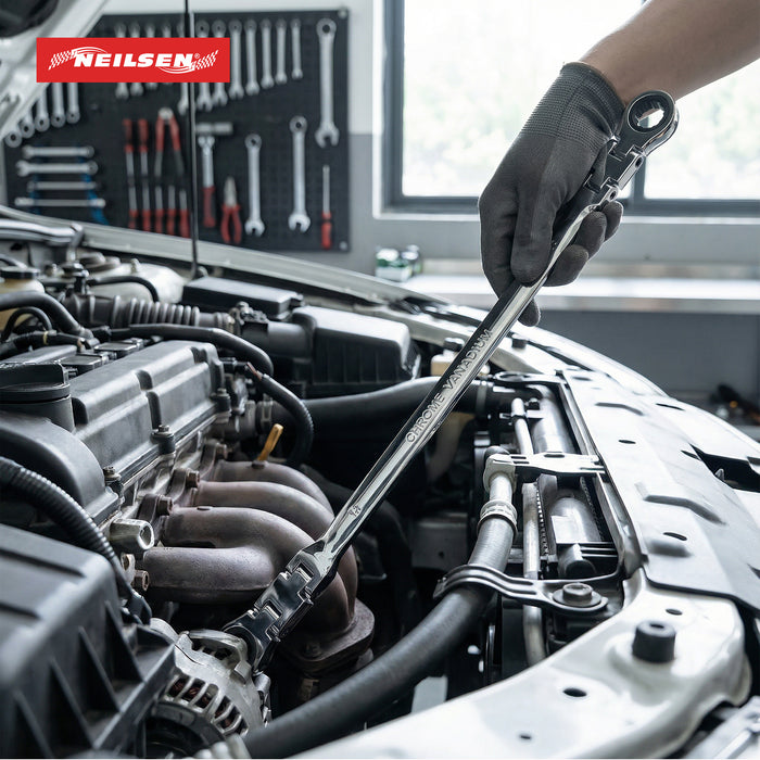 CT7155 - 7pc Extra Long Double Joint Flexible Head Ratchet Wrench With Pick Up Tool