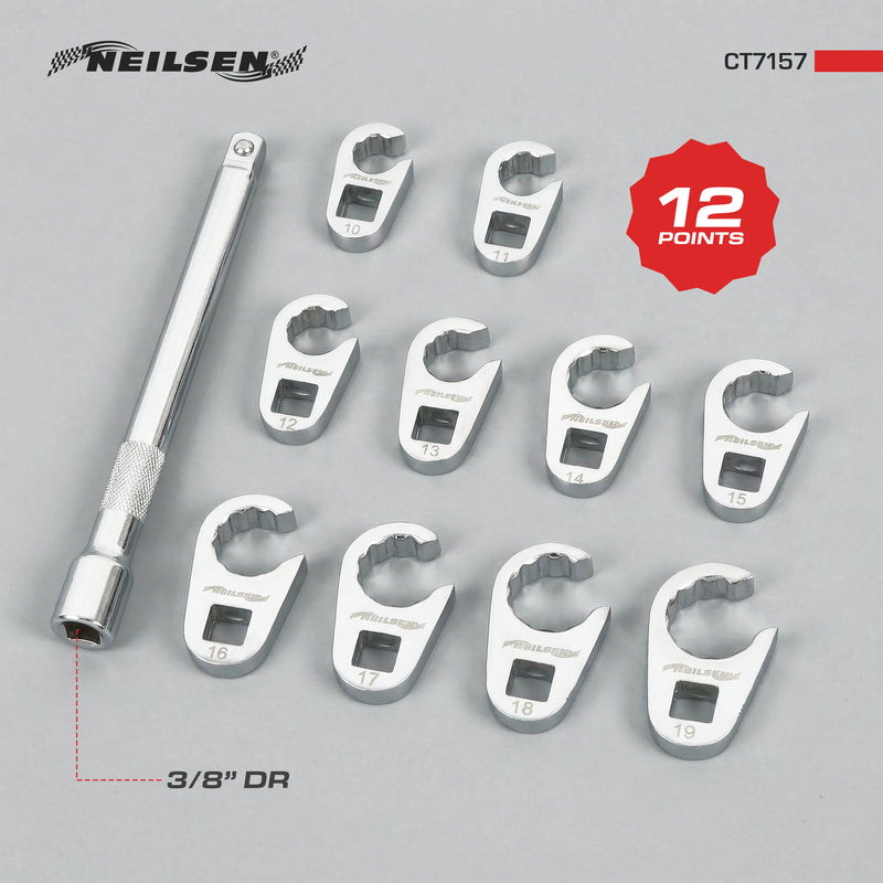 CT7157 - 11pc Crowfoot Spanner Set 10-19mm