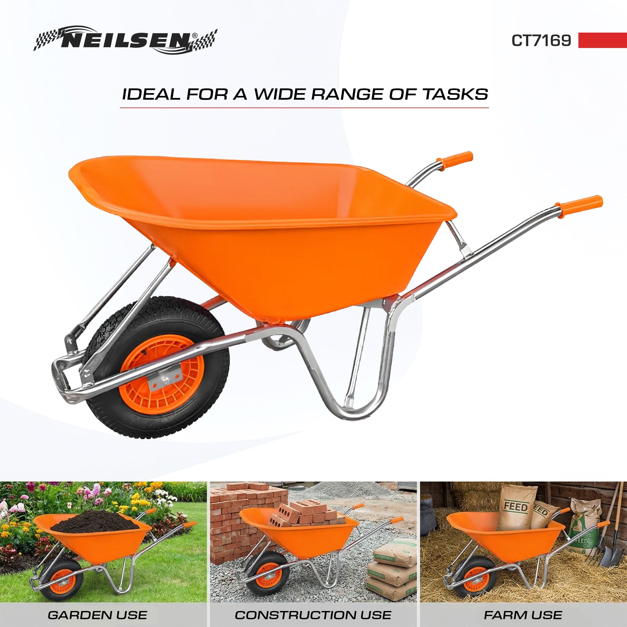 200kg Heavy Duty Wheel Barrow — Neilsen Tools