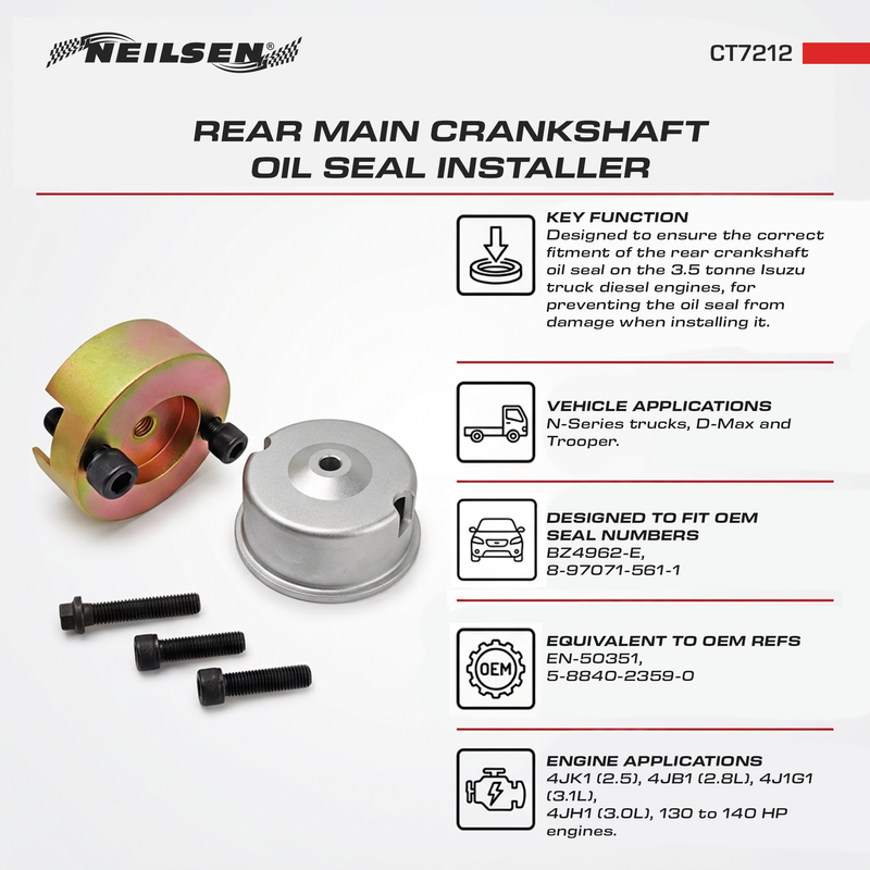 CT7212 - Rear Main Crankshaft Oil Seal Installer For ISUZU 3.5T