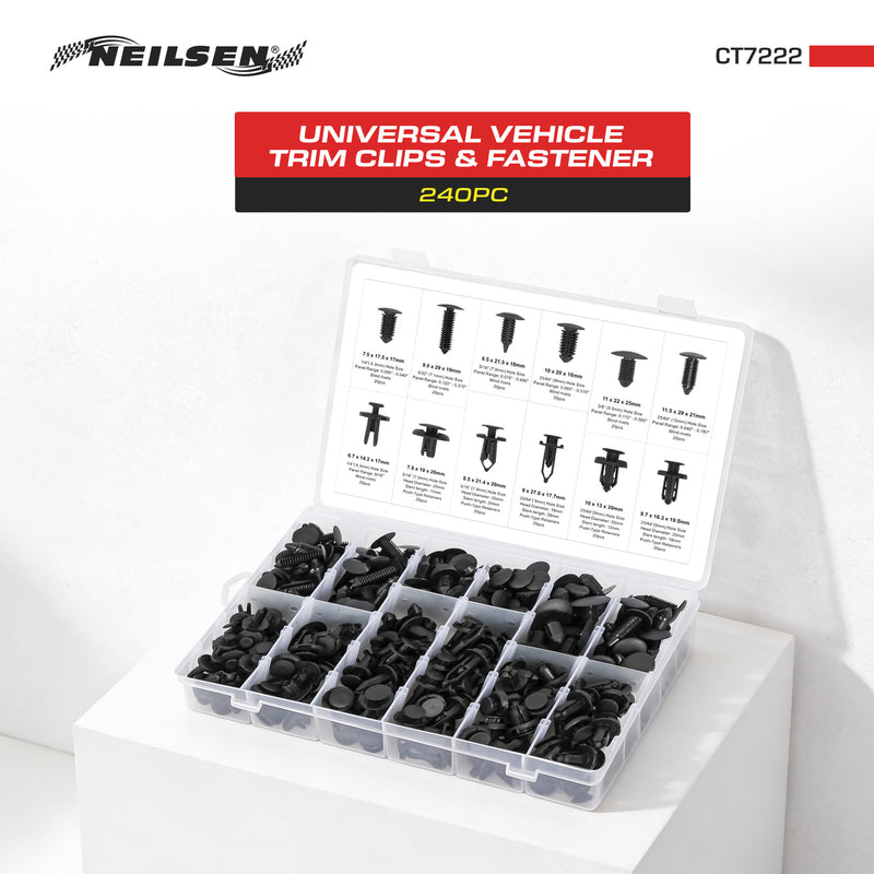 CT7222 - 240pc Universal Vehicle Trim Clips & Fastener