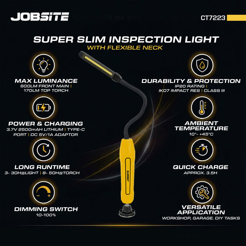 CT7223 - Super Slim Inspection Light With Flexible Neck