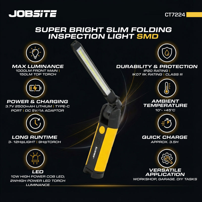 CT7224 - Super Bright Slim Folding Inspection Light SMD