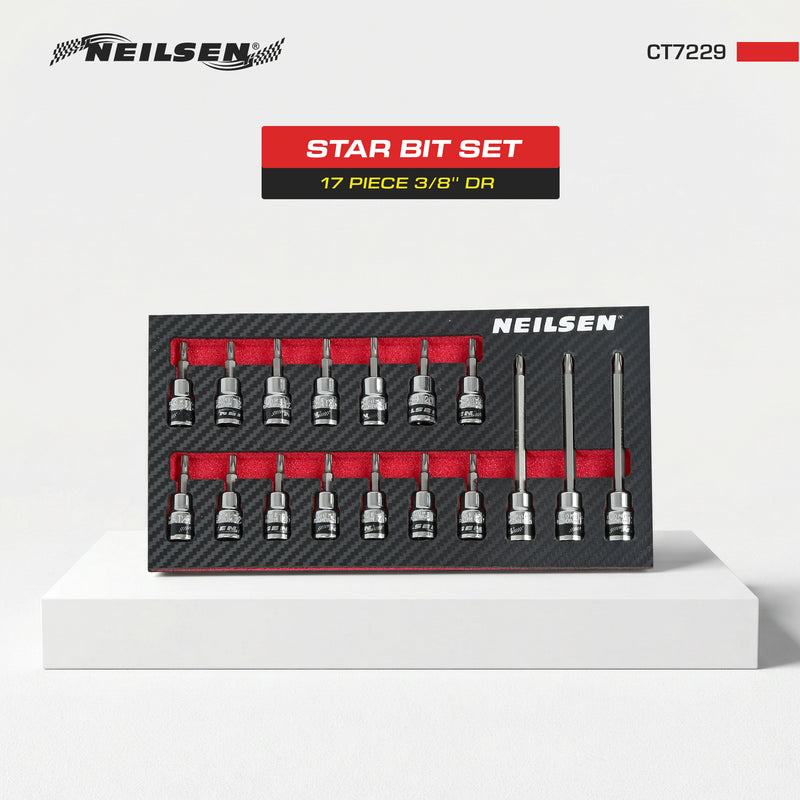 CT7229 - 17pc T25 Star Bit Set 3/8 Inch