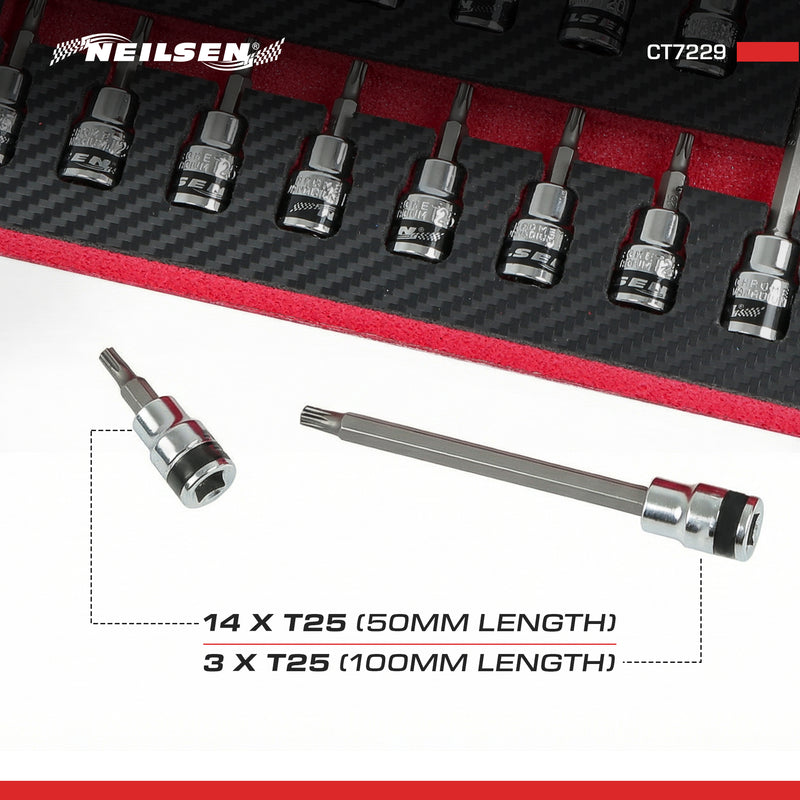 CT7229 - 17pc T25 Star Bit Set 3/8 Inch