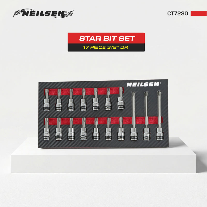 CT7230 - 17pc T50 Star Bit Set 3/8 Inch Dr