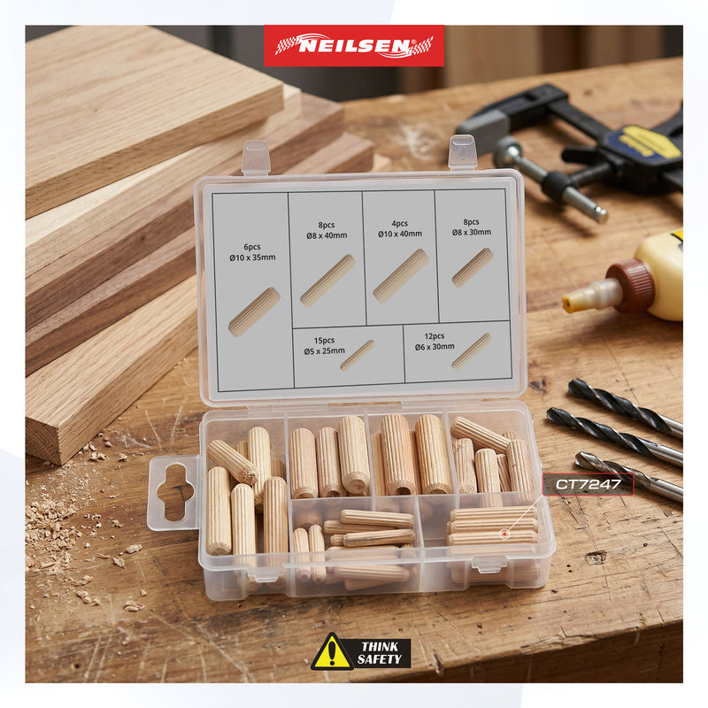 CT7247 - 53pcs Wooden Dowel Assortment