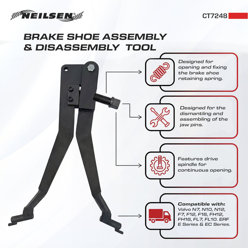 CT7248 - Brake Shoe Assembly & Disassembly Tool For Volvo Trucks