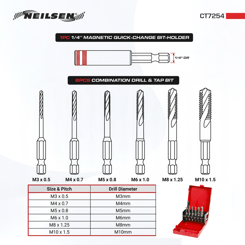 CT7254 - 7pc Drill Tap Set HSS-G