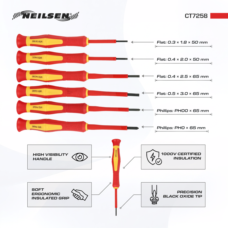 CT7258 - 6pc Precision VDE Screwdriver Set