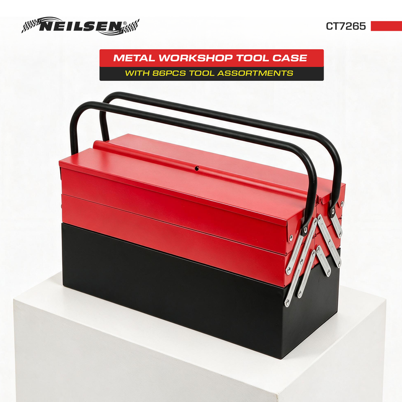 CT7265 - Metal Toolbox With 86pc Tool Assortment
