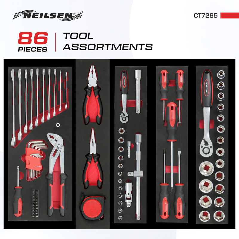 CT7265 - Metal Toolbox With 86pc Tool Assortment
