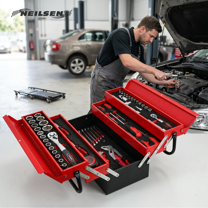 CT7265 - Metal Toolbox With 86pc Tool Assortment
