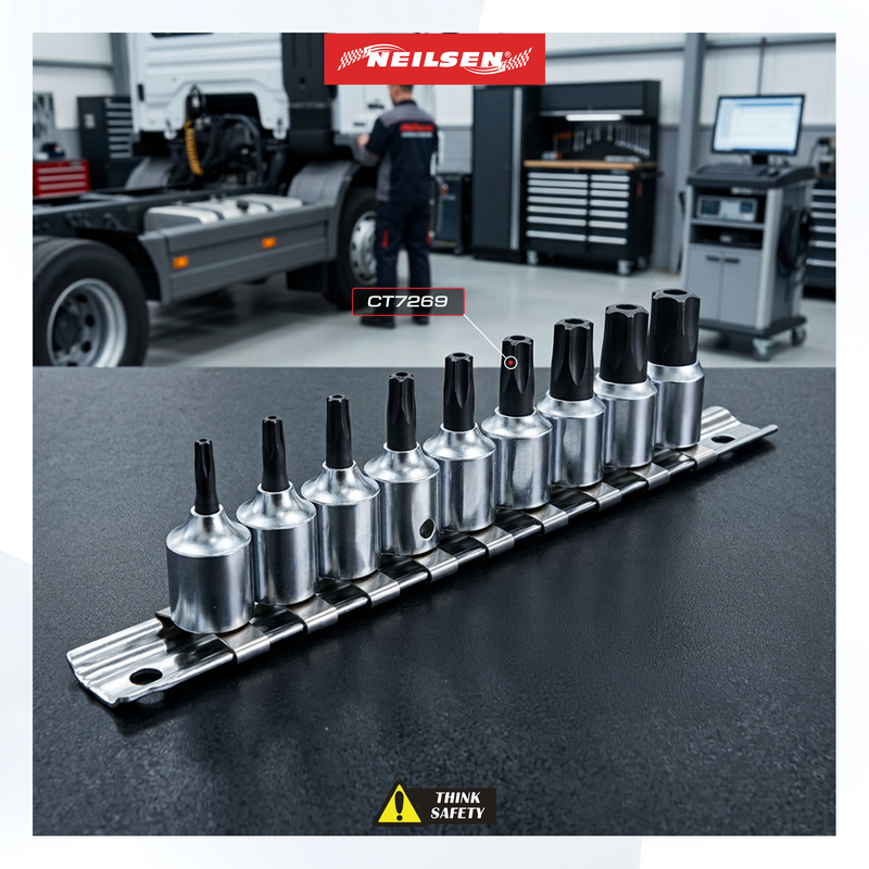 CT7269 - 9pc 1/4"Dr Star Tamper-Proof Bit Socket Set