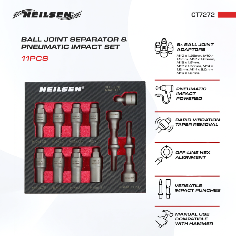 CT7272 - 11pc Ball Joint Separator & Pneumatic Impact Set