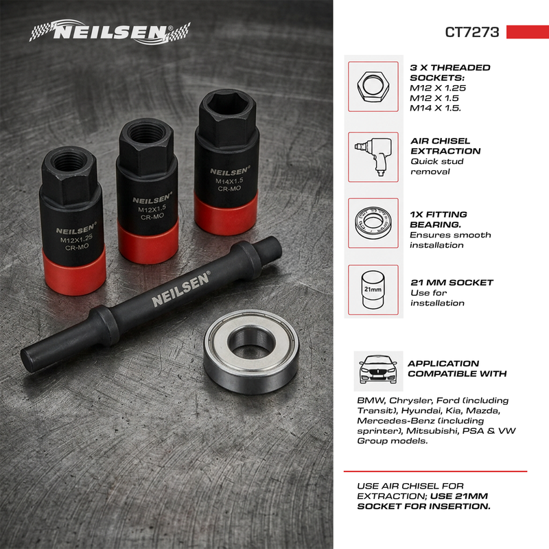 CT7273 - Wheel Stud Extraction & Fitting Tool Set For Car & Van