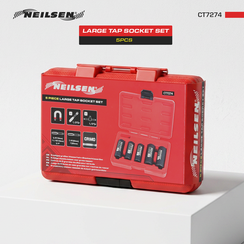 CT7274 - 5pcs Large Tap Socket Set