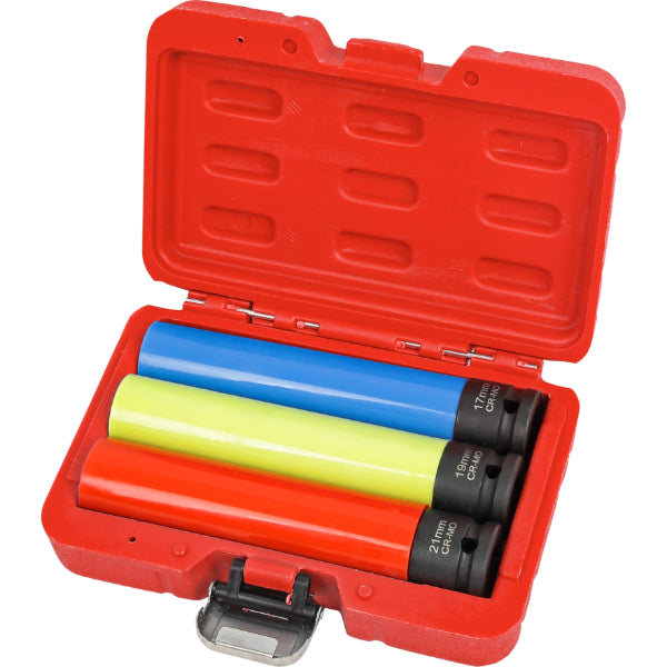 CT7275 - 3pc Extra Deep Protective Impact Socket 17,19,21mm Length: 150mm
