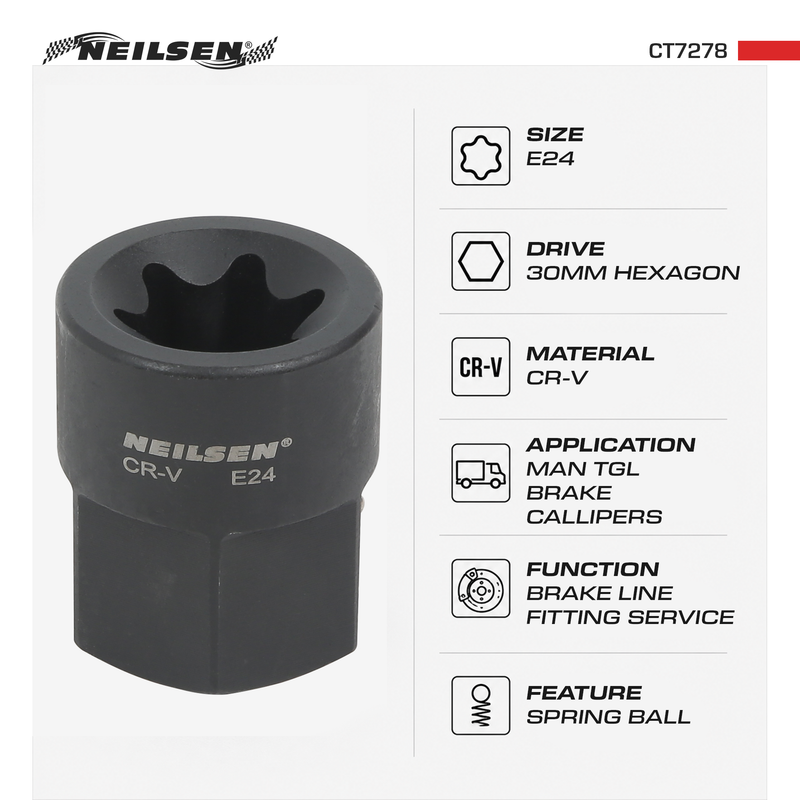 CT7278 - E24 Brake Caliper Socket for MAN, TGL