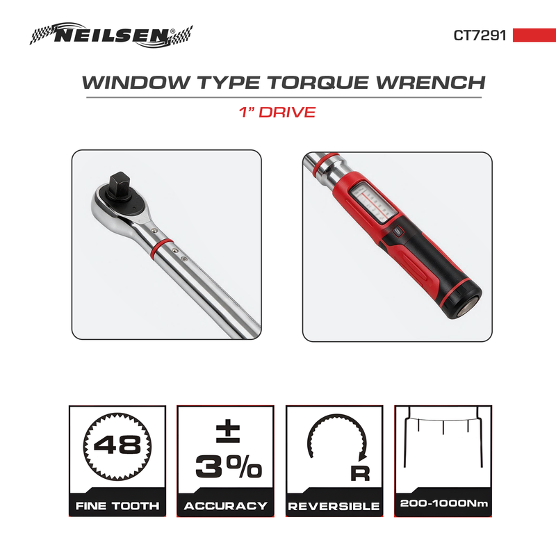 CT7291 - Torque Wrench  1"Dr Window Type   200-1000N.M