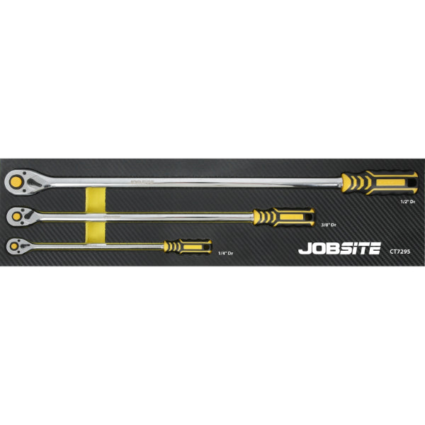 CT7295 - 3pcs Extra Long Ratchet Set 1/2", 3/8", 1/4"DRIVE, 90T