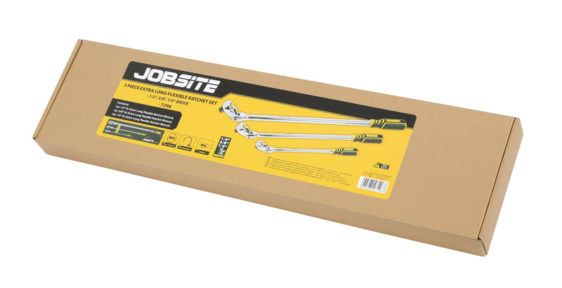 CT7296 - 3pcs Extra Long Flexible Ratchet Set  1/2", 3/8",1/4"DRIVE, 90T