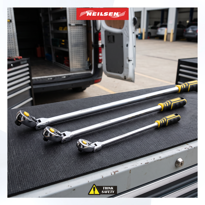 CT7296 - 3pcs Extra Long Flexible Ratchet Set  1/2", 3/8",1/4"DRIVE, 90T