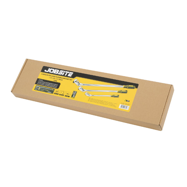 CT7296 - 3pcs Extra Long Flexible Ratchet Set  1/2", 3/8",1/4"DRIVE, 90T