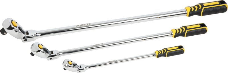 CT7296 - 3pcs Extra Long Flexible Ratchet Set  1/2", 3/8",1/4"DRIVE, 90T