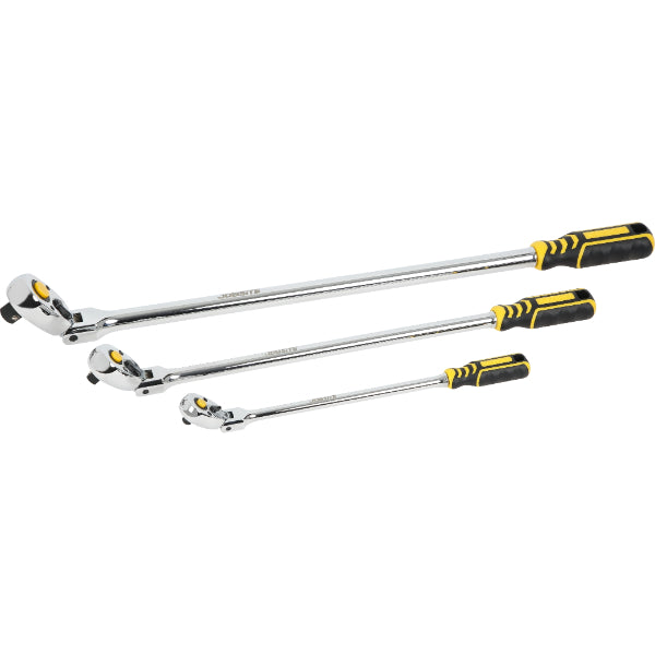CT7296 - 3pcs Extra Long Flexible Ratchet Set  1/2", 3/8",1/4"DRIVE, 90T